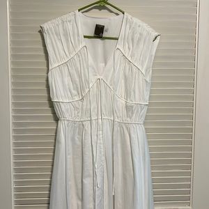 Taylor white midi dress